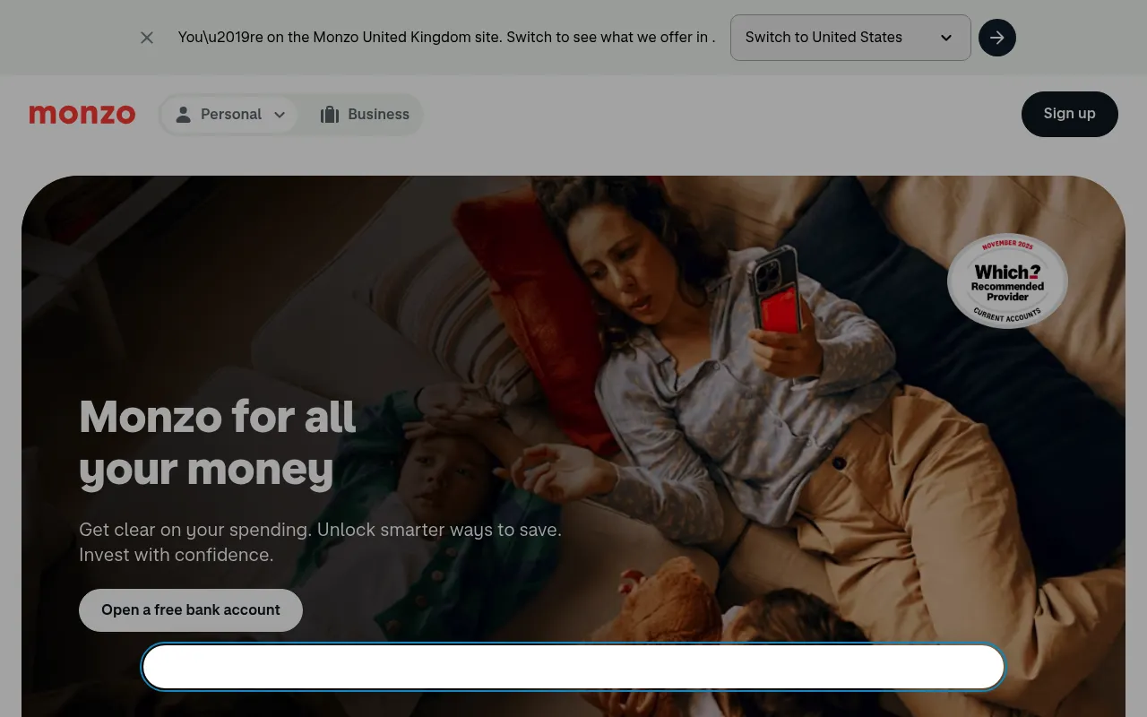 Monzo screenshot