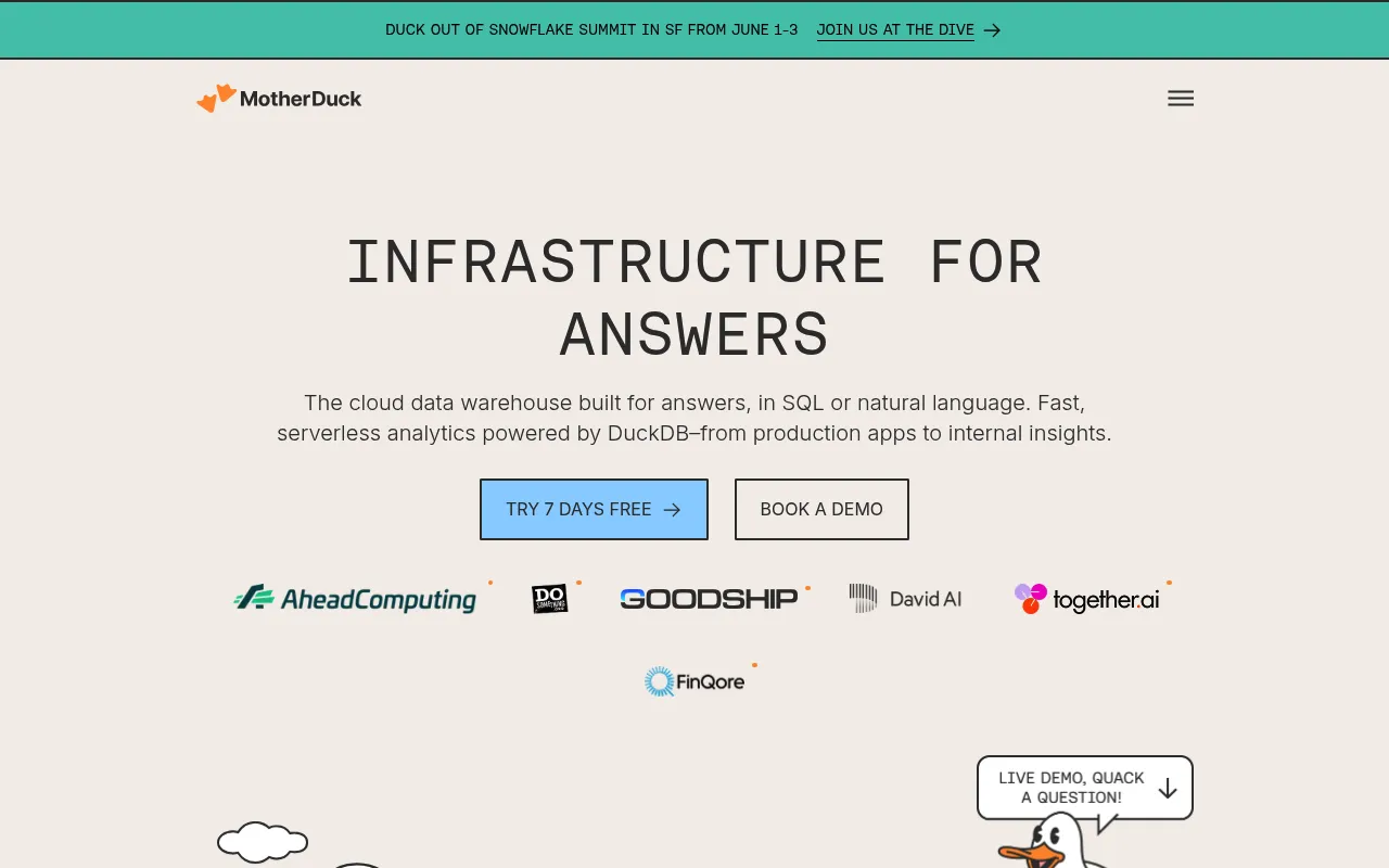 MotherDuck screenshot