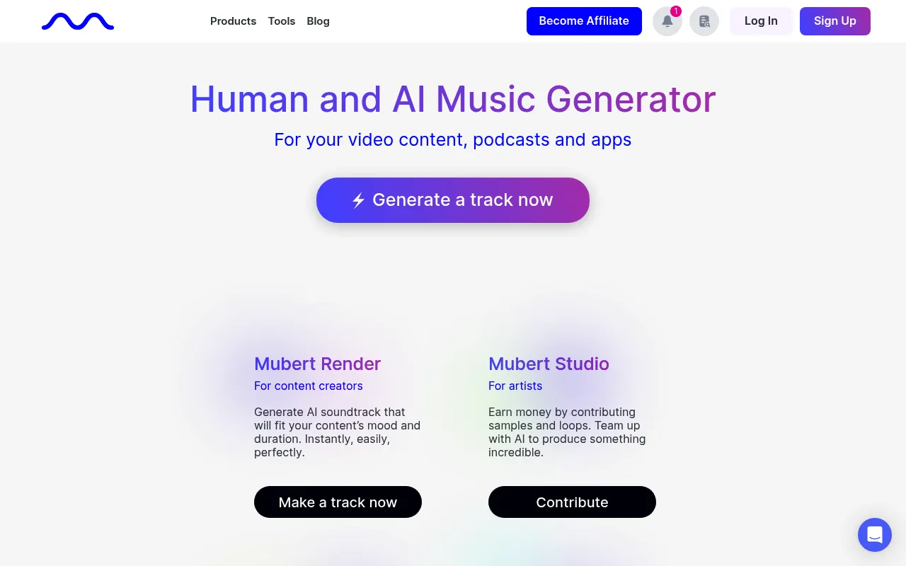 Mubert screenshot