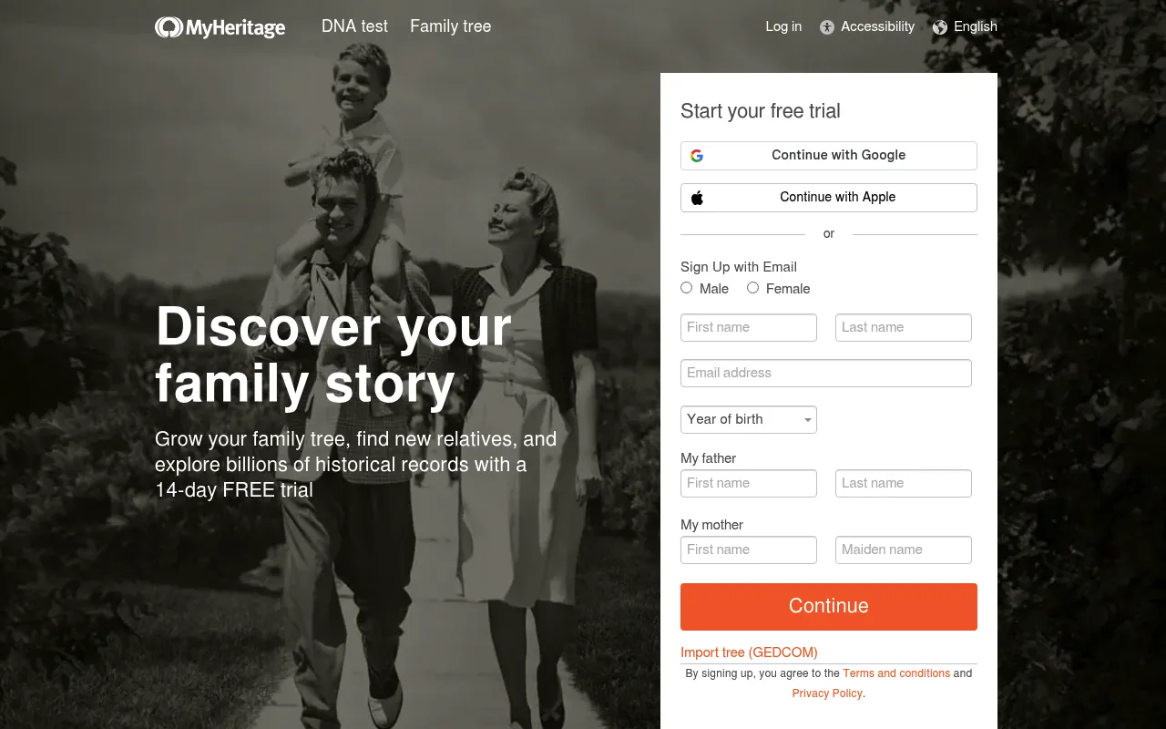 MyHeritage screenshot