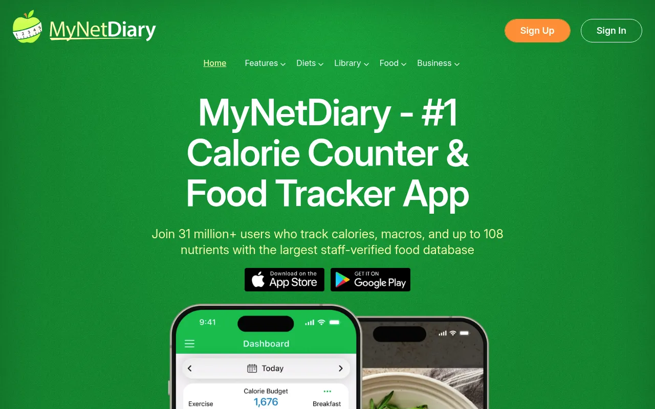 MyNetDiary screenshot