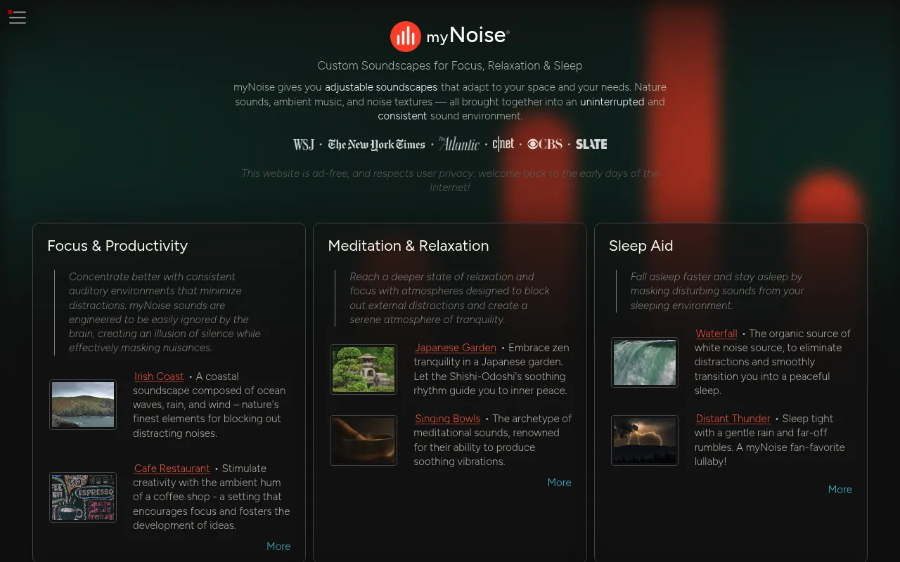 myNoise screenshot