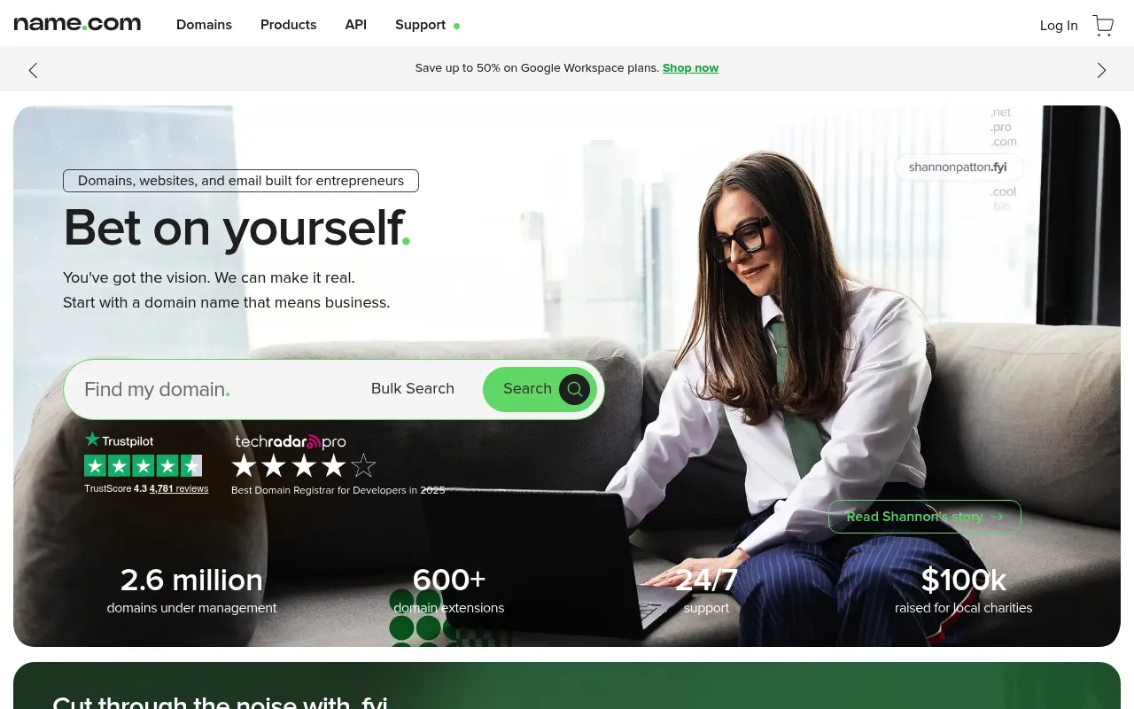 name.com screenshot