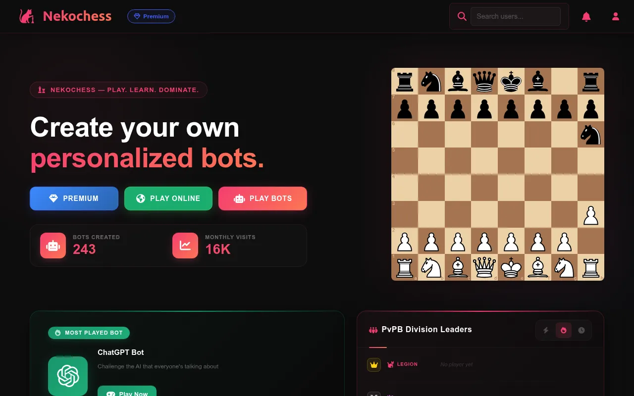 Nekochess screenshot