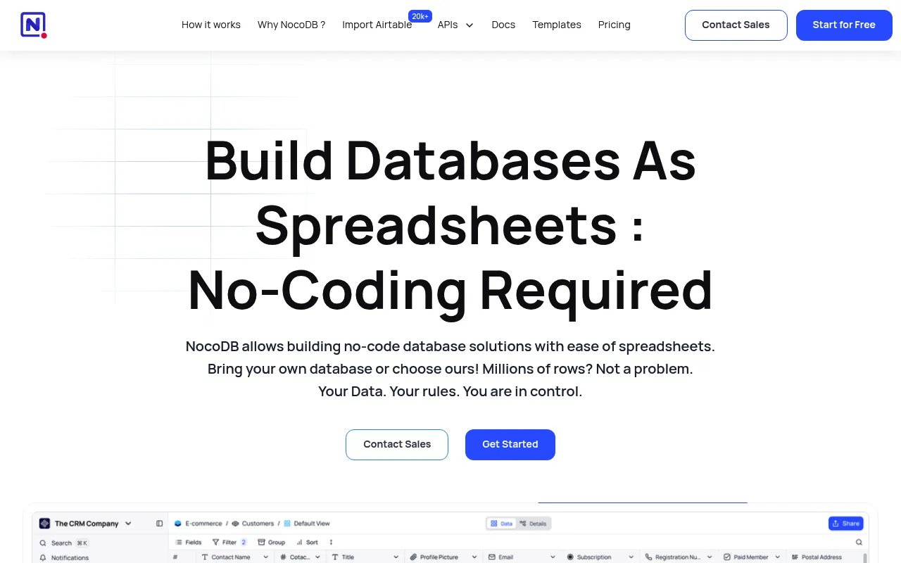 NocoDB screenshot