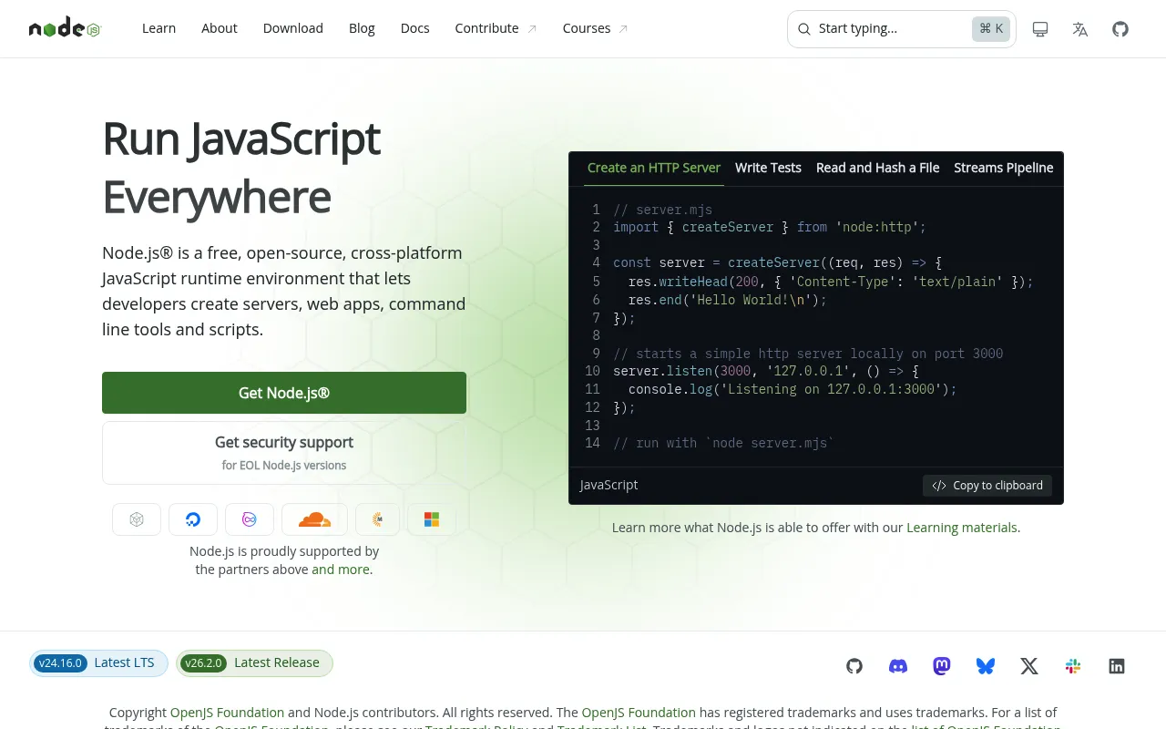 Node.js screenshot