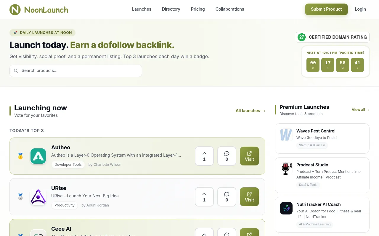Noonlaunch screenshot