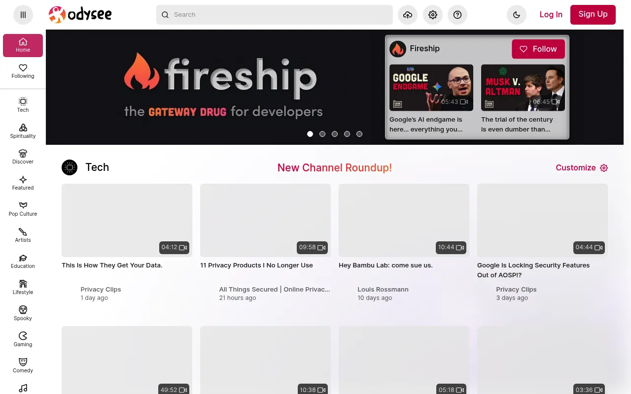 Odysee screenshot