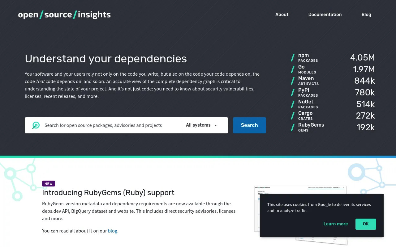 Open Source Insights screenshot