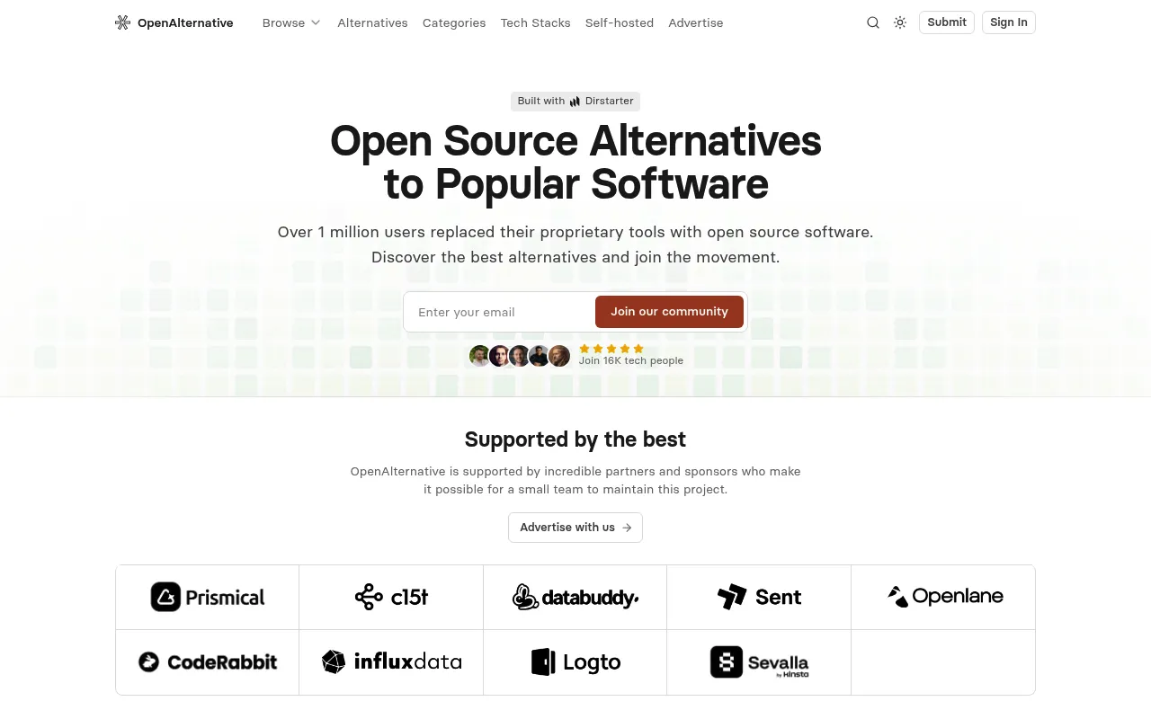 OpenAlternative screenshot