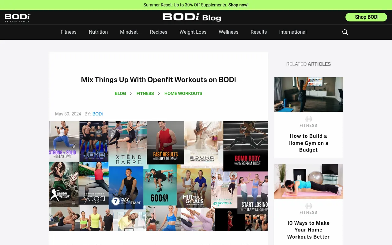 Openfit screenshot