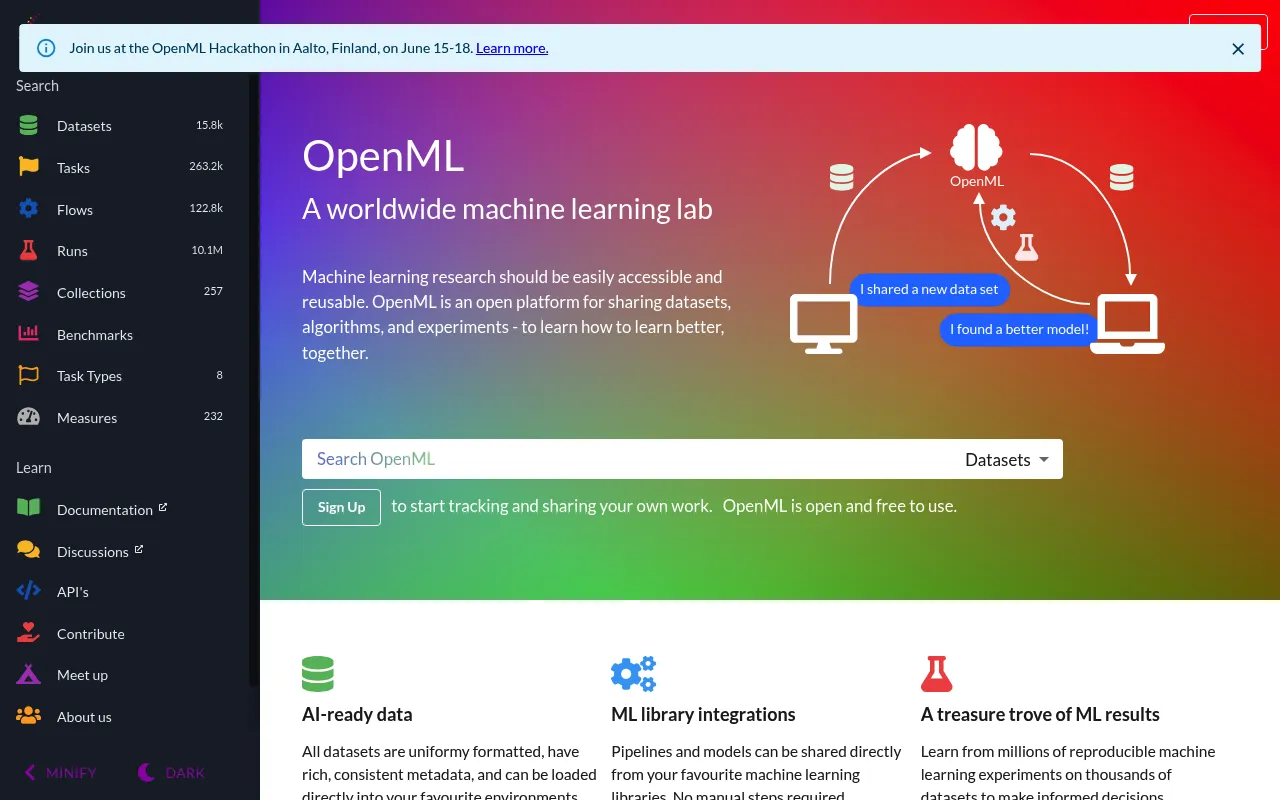 OpenML screenshot