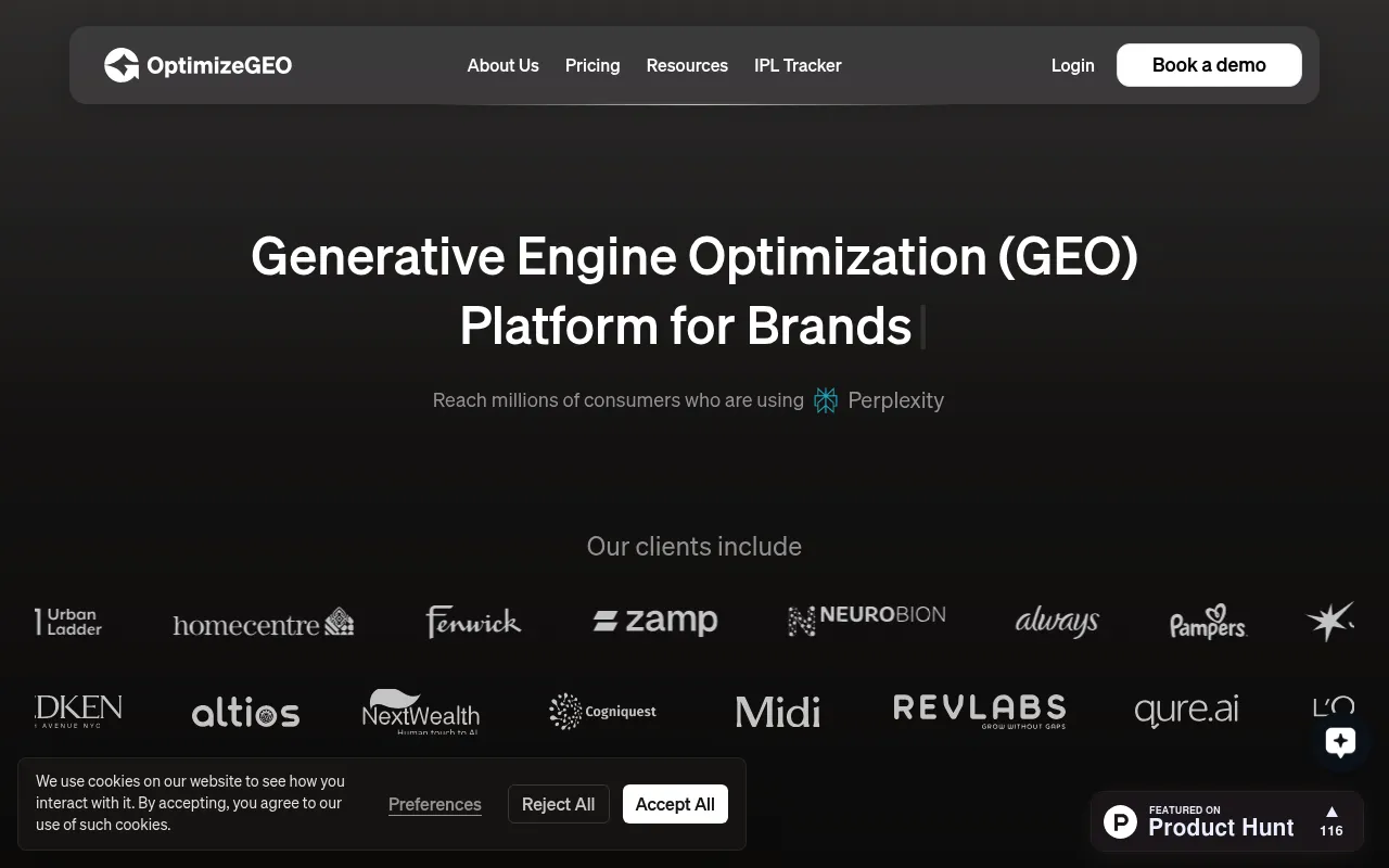 OptimizeGEO screenshot