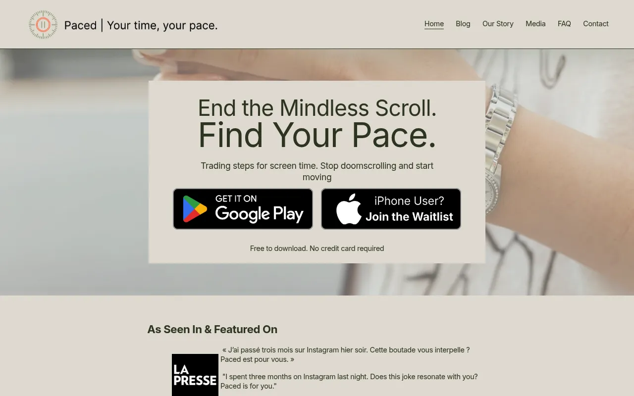 Paced screenshot