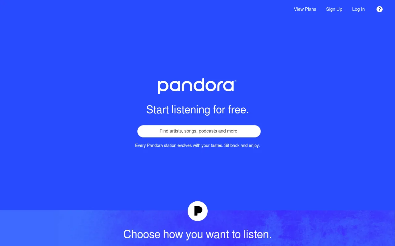 Pandora screenshot