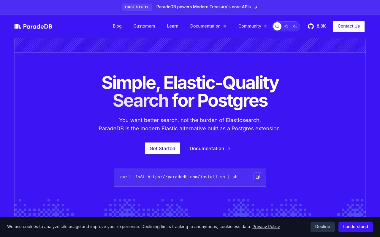 ParadeDB screenshot