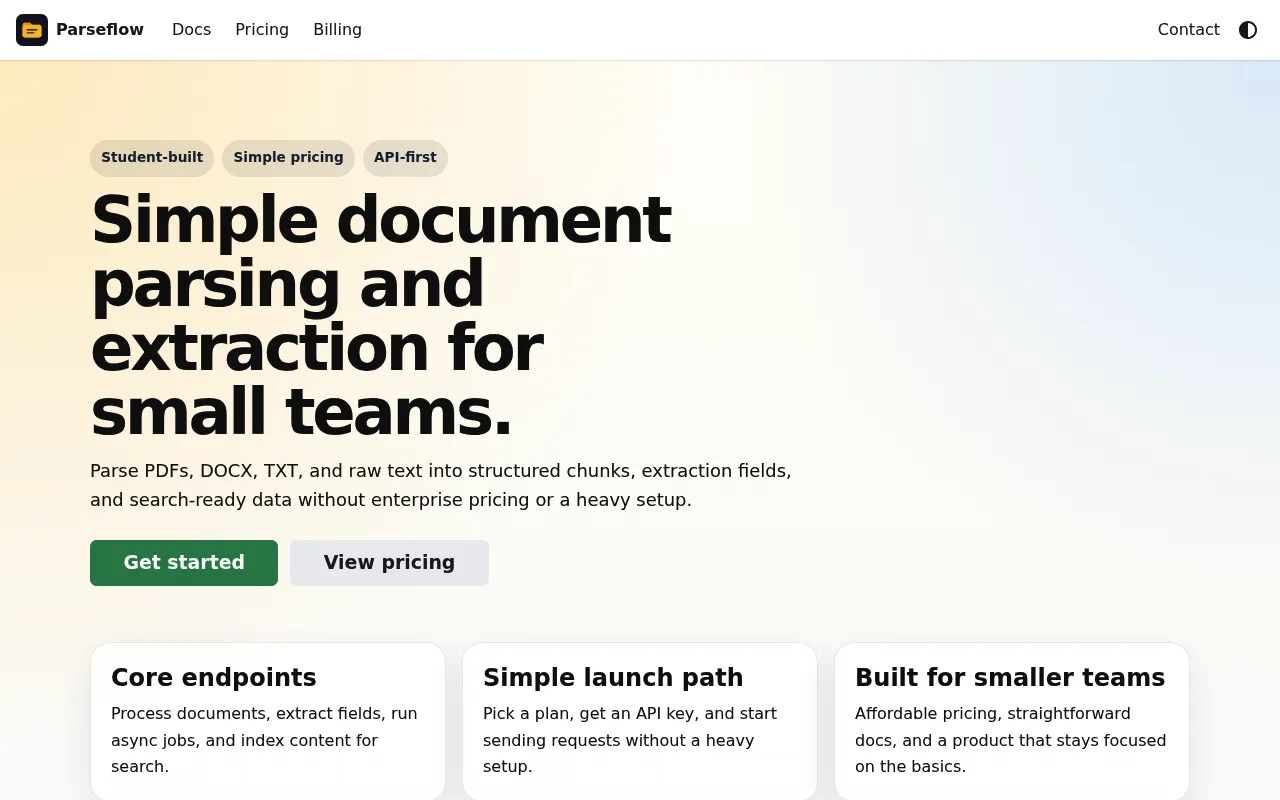 Parseflow screenshot