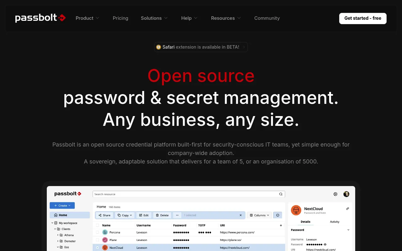 Passbolt screenshot