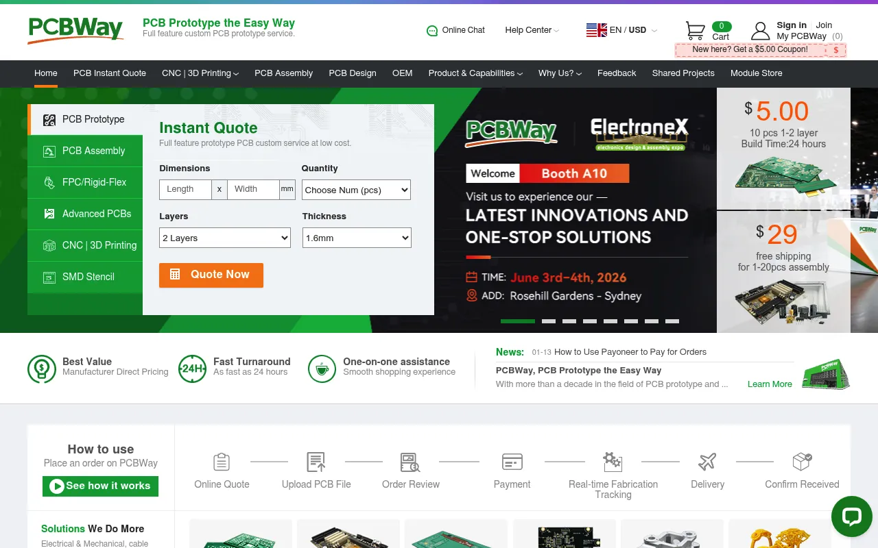 PCBWay screenshot