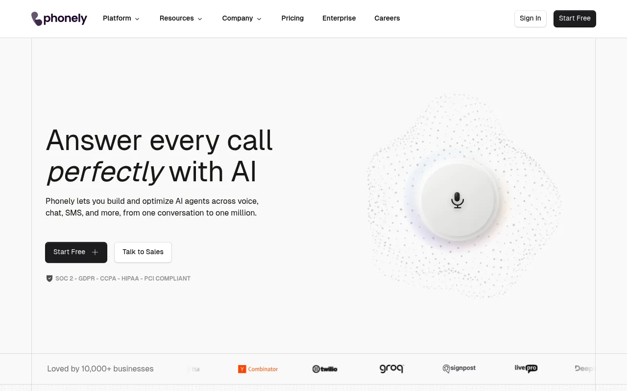 Phonely AI screenshot