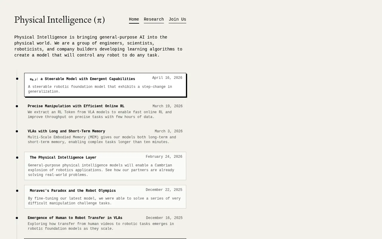 Physical Intelligence (π) screenshot