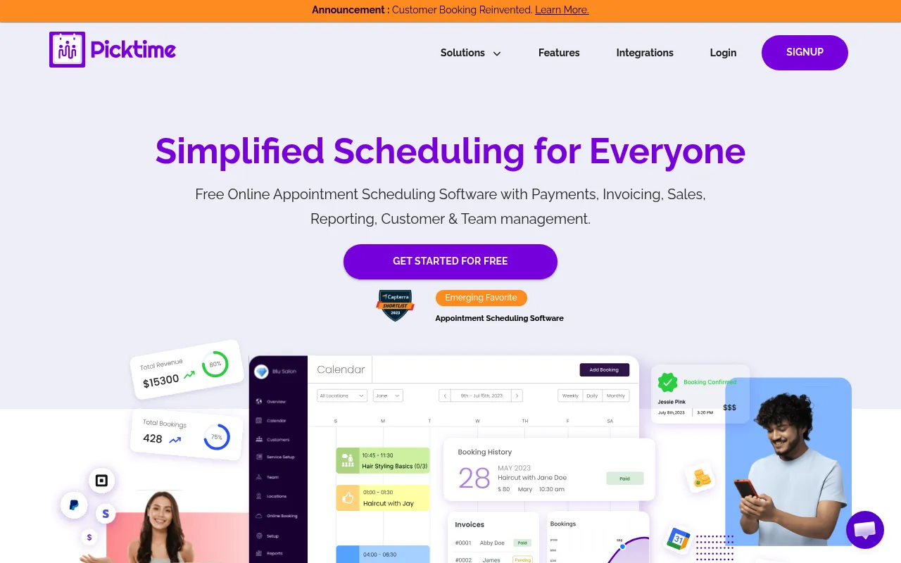 Picktime screenshot