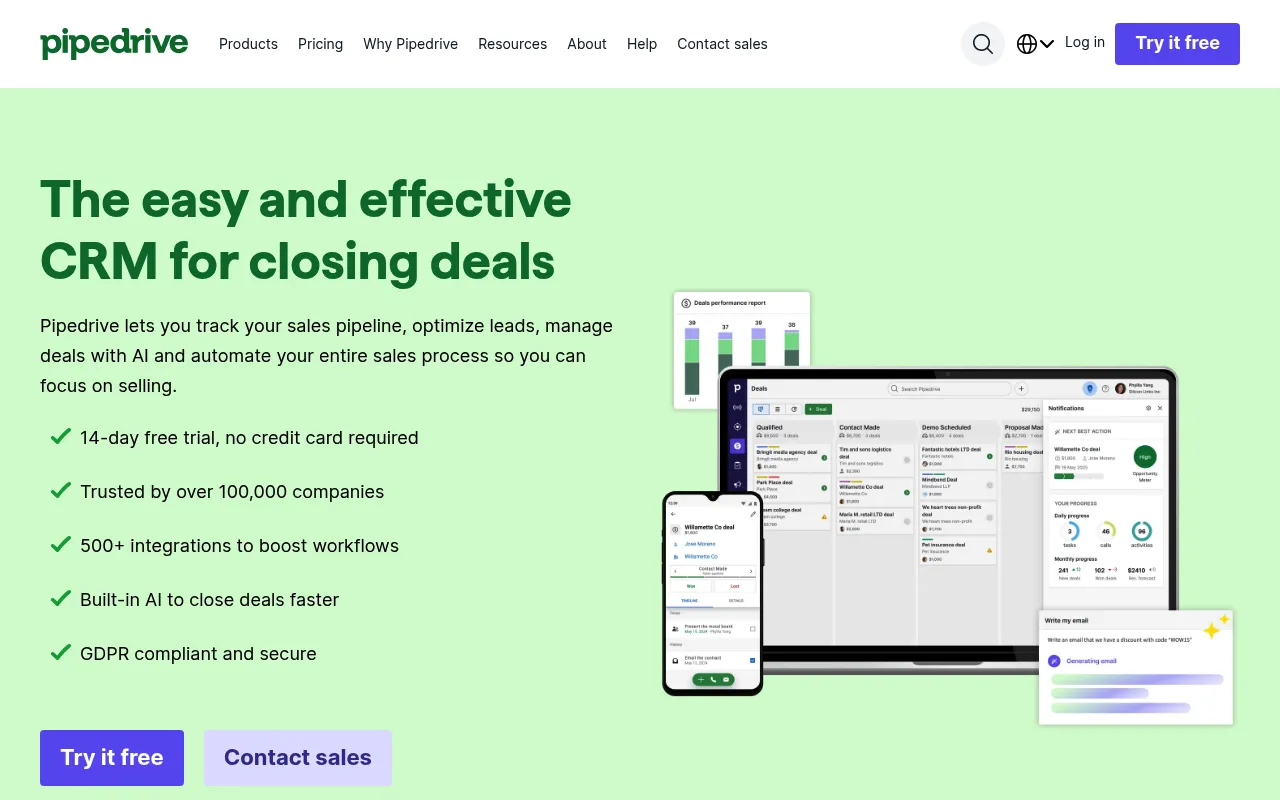 Pipedrive screenshot