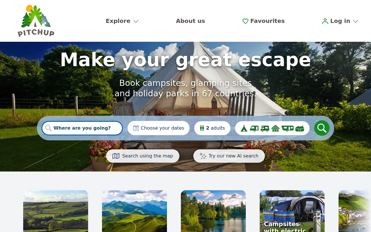 Pitchup.com screenshot