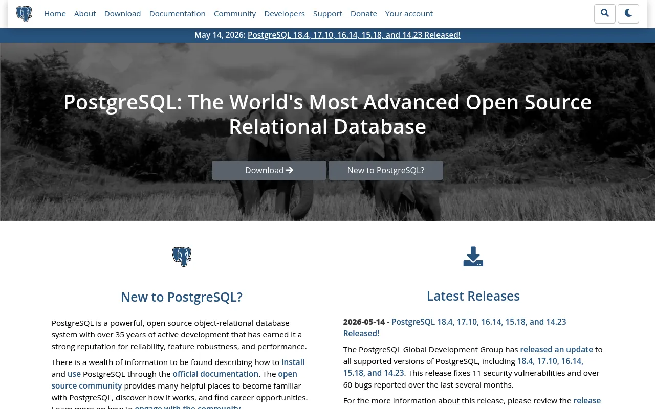 PostgreSQL screenshot