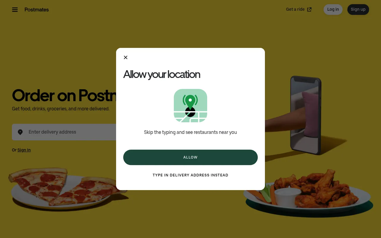 Postmates screenshot