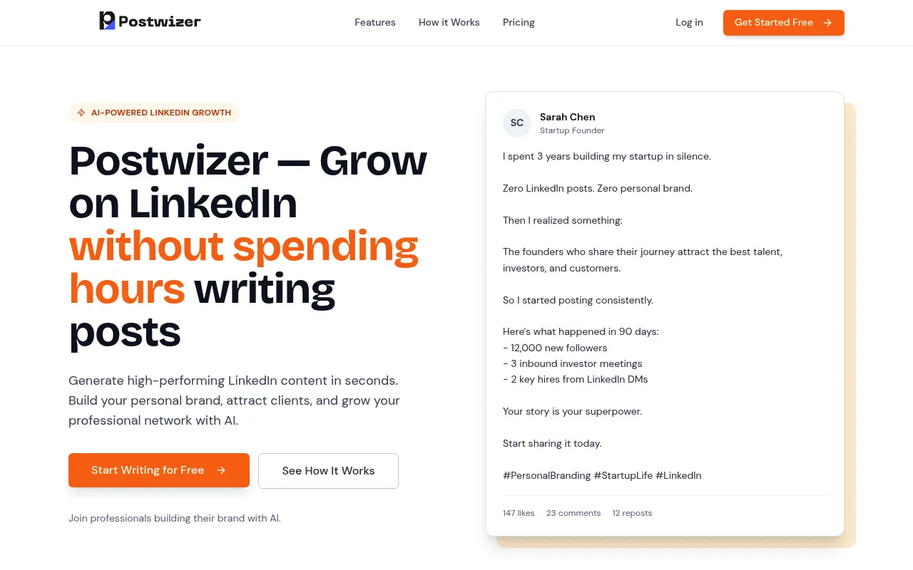 Postwizer screenshot