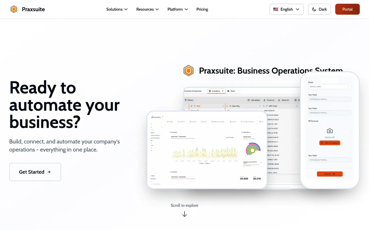 Praxsuite screenshot
