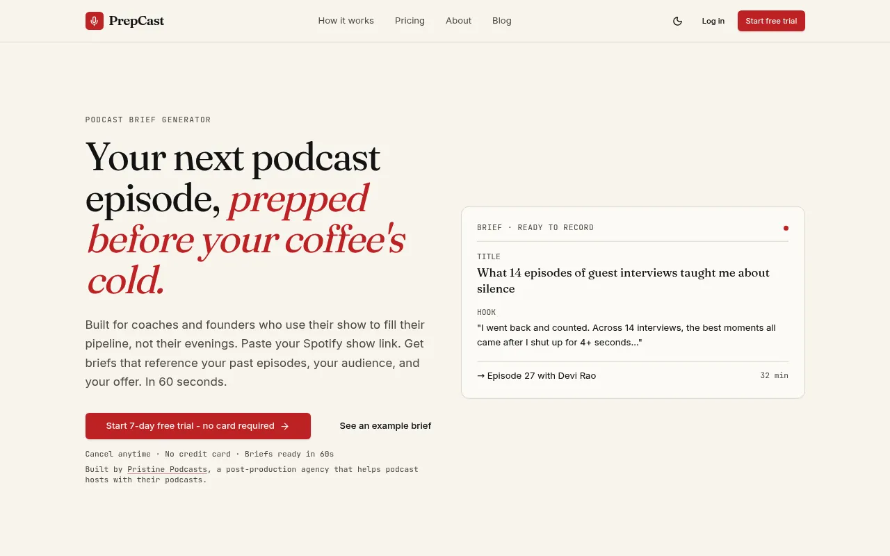 PrepCast screenshot