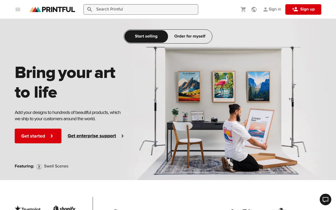 Printful screenshot