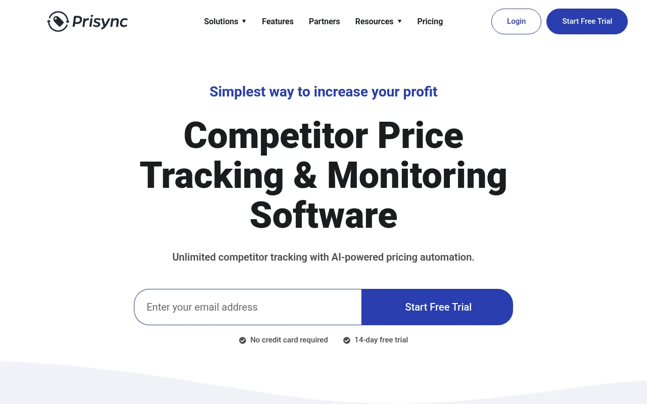 Prisync screenshot