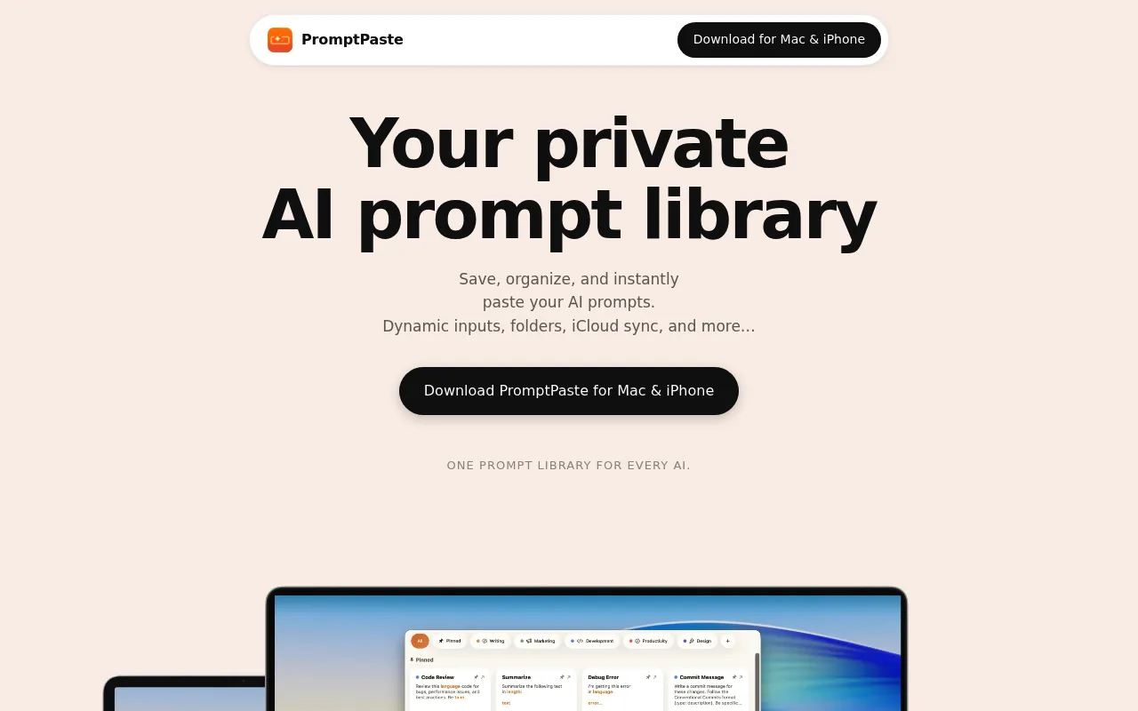 PromptPaste screenshot
