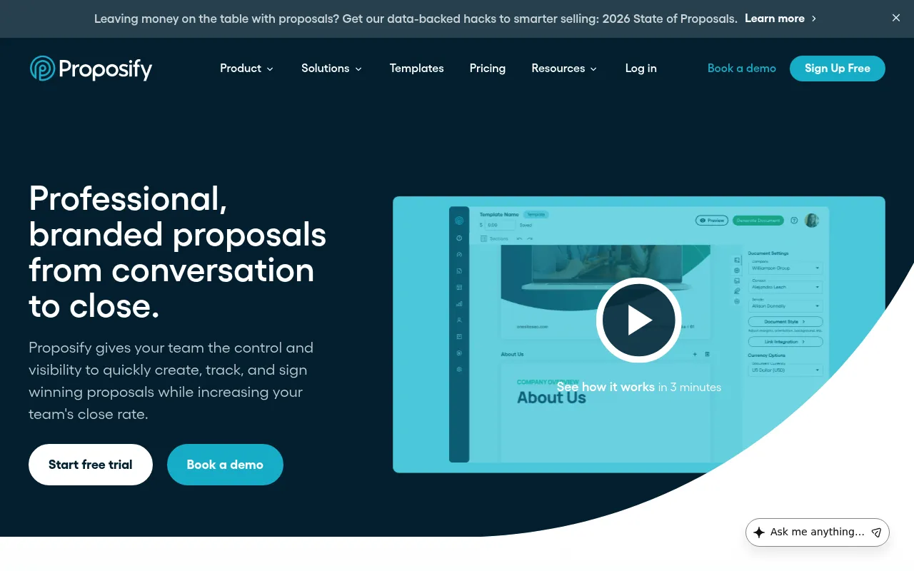 Proposify screenshot