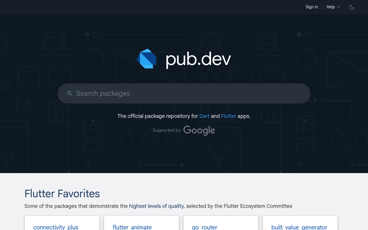 pub.dev screenshot