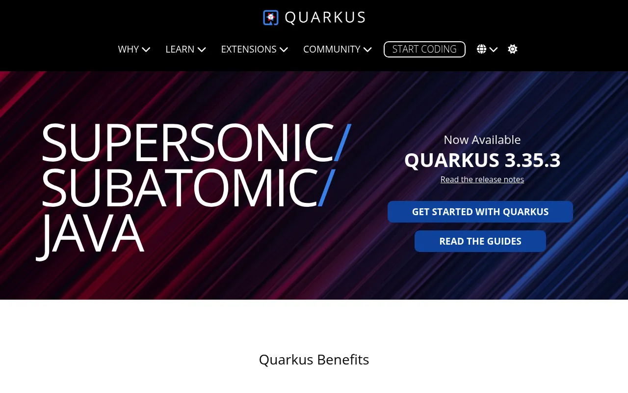 Quarkus screenshot