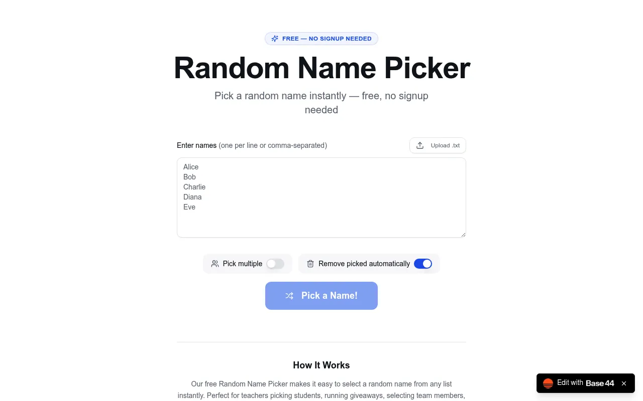 QuickPick screenshot