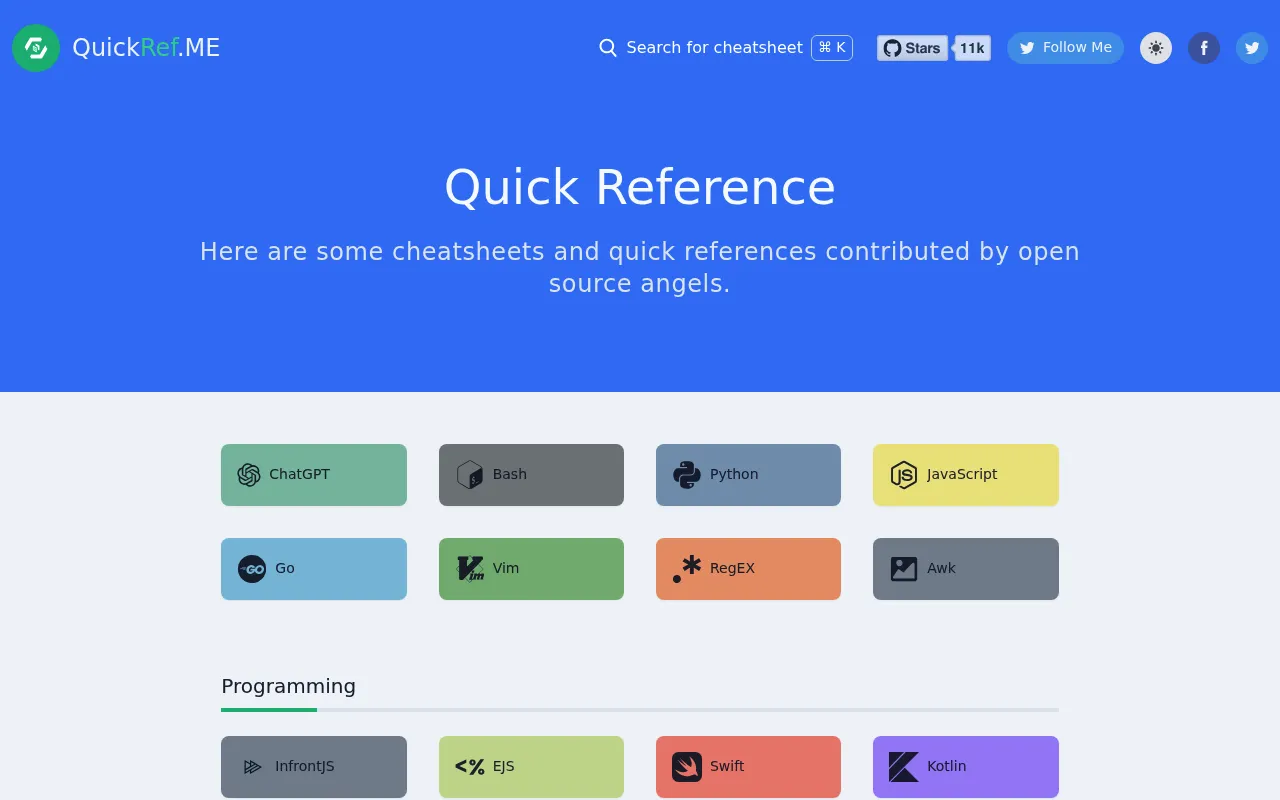 QuickRef.ME screenshot