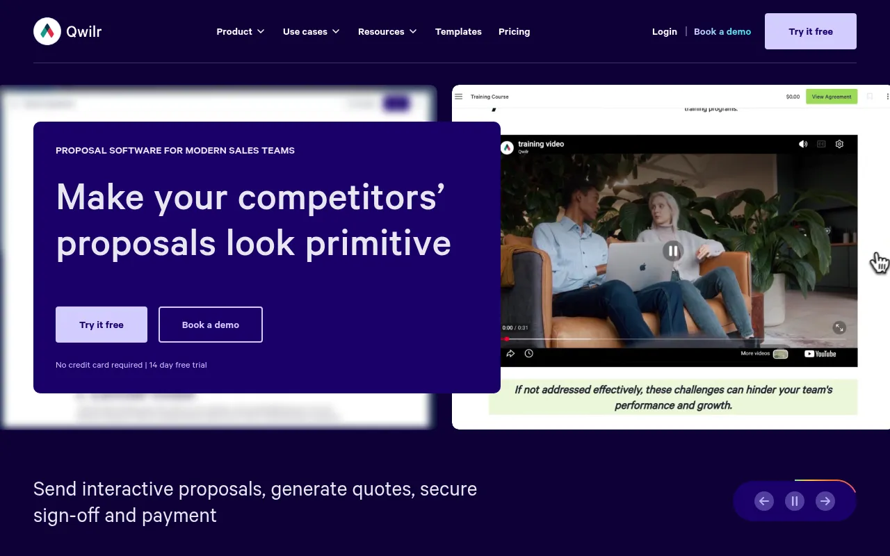 Qwilr screenshot