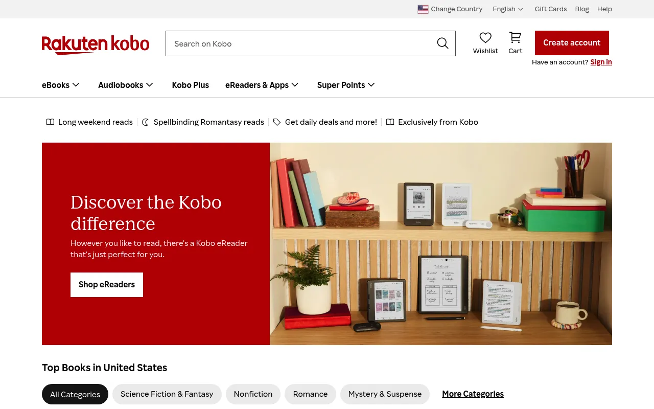 Rakuten Kobo screenshot