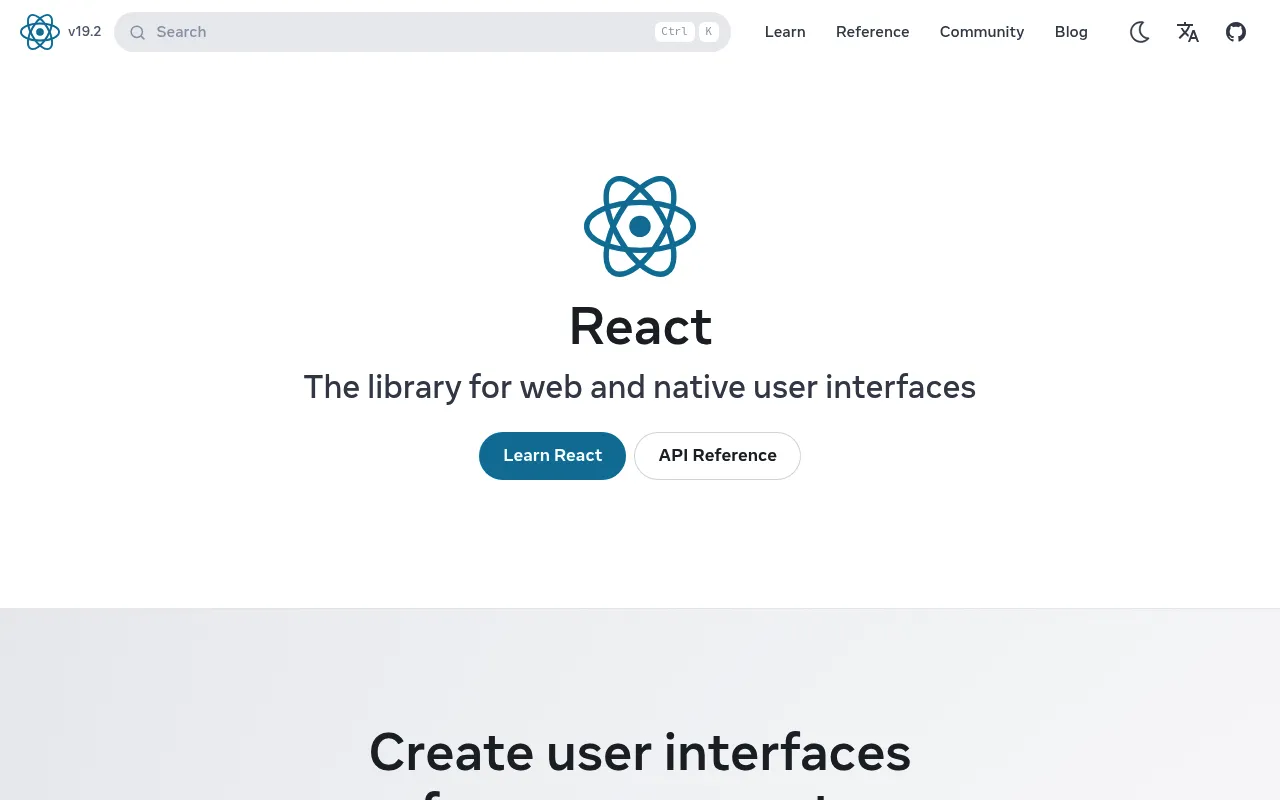 React screenshot