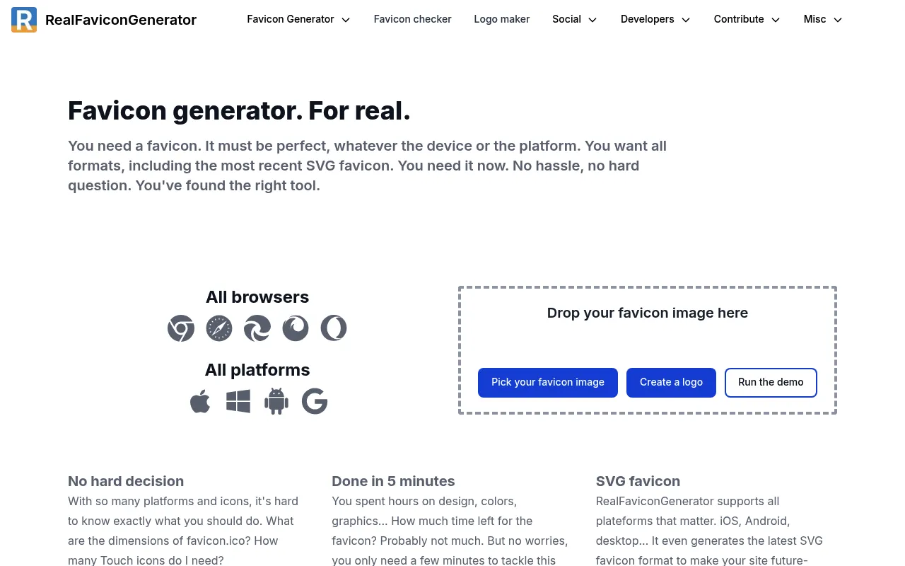 RealFaviconGenerator screenshot