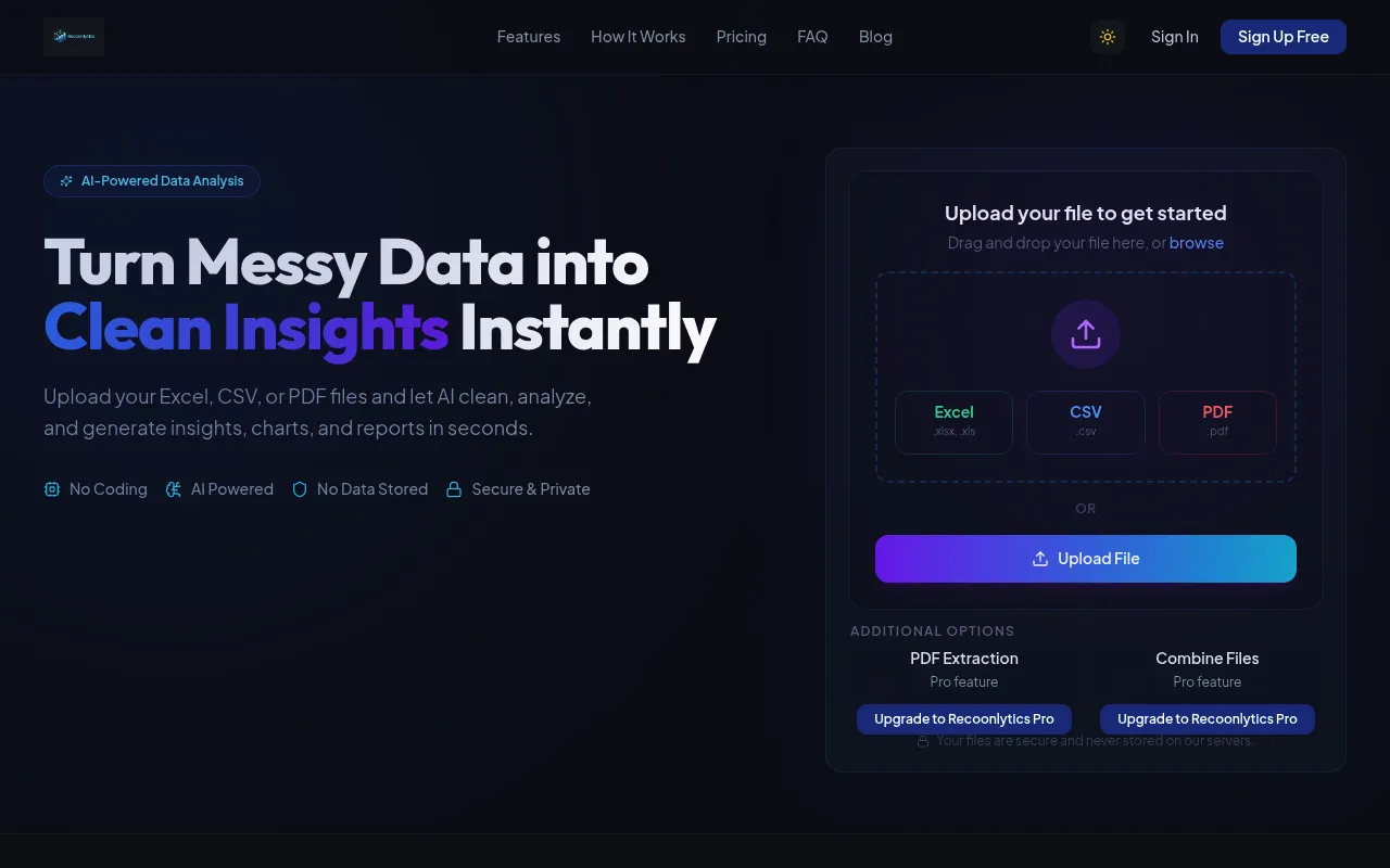 Recoonlytics screenshot