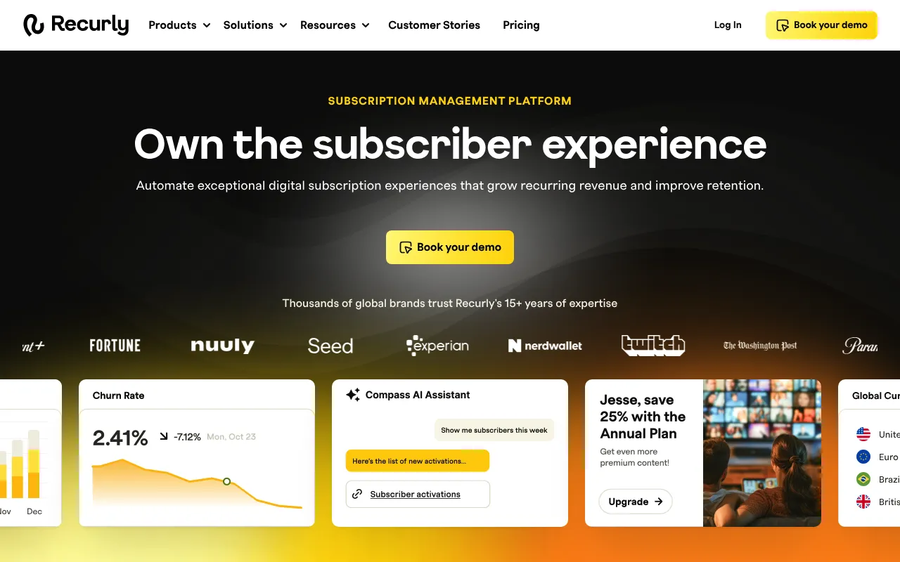 Recurly screenshot