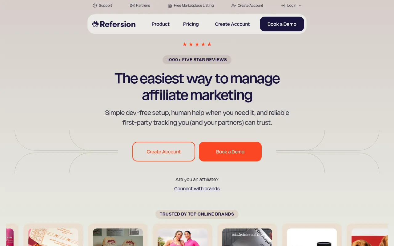 Refersion screenshot