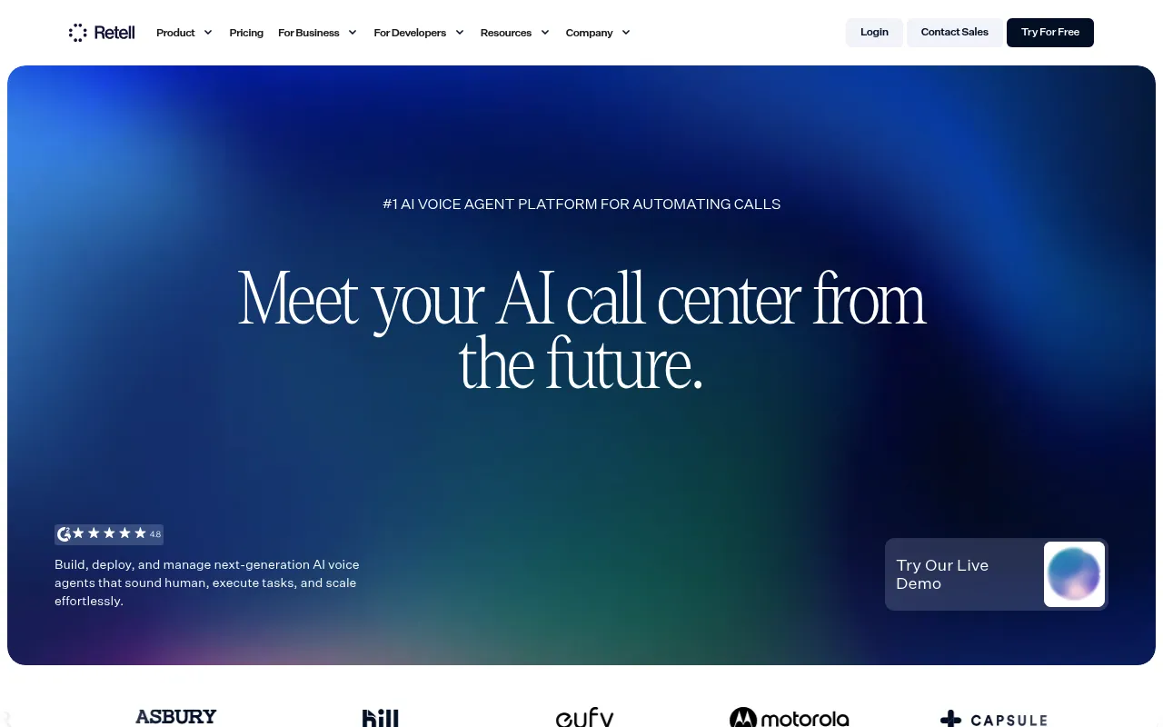 Retell AI screenshot