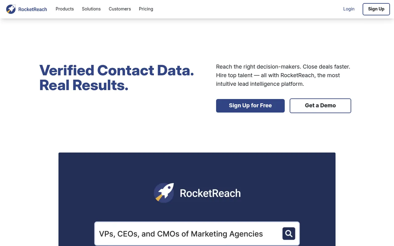 RocketReach screenshot
